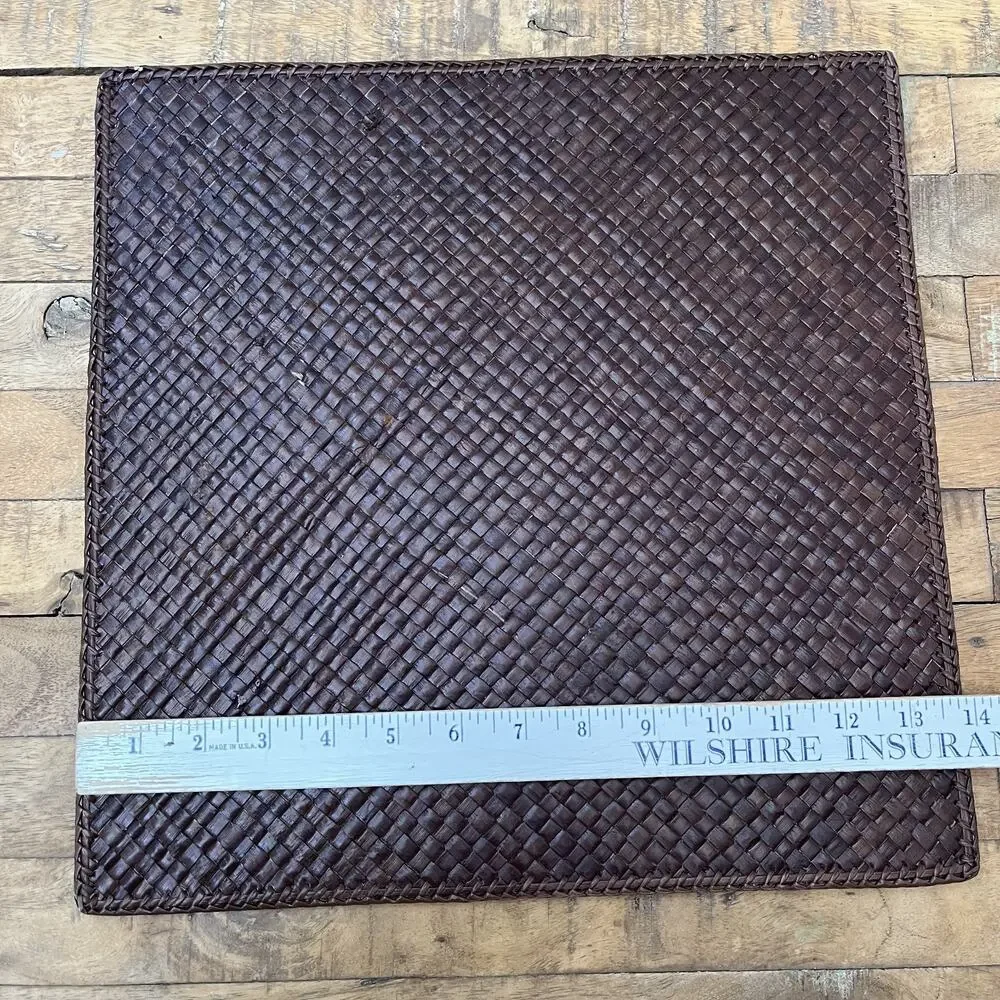 Vintage Hand-Woven Rectangular Rattan Placemats 14